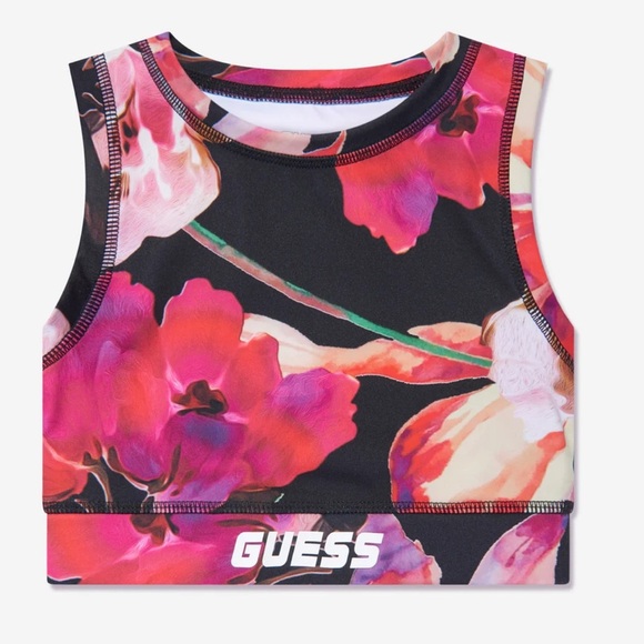 GUESS Girls Branded Sports Top in Pink size 8 - Picture 1 of 7